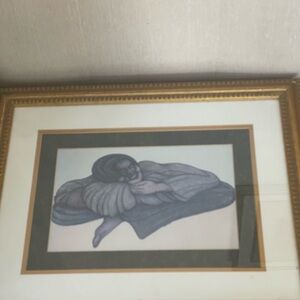 Rare Charles Bibbs Signed Print 1991 Mother and Child